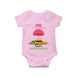 I love The  Flavours of Onam's Grand Sadhya - Customized Romper For Kids - PINK - 0 - 3 Months Old (Chest 16")