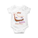 Waves Of Excitement At The Backwaters - Customized Romper For Kids - WHITE - 0 - 3 Months Old (Chest 16")