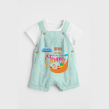 All Set For My First Onam - Customized Dungaree Set For Kids - ARCTIC BLUE - 0 - 5 Months Old (Chest 17")