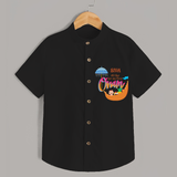 All Set For My First Onam - Customized Shirt For Kids - BLACK - 0 - 6 Months Old (Chest 23")