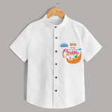 All Set For My First Onam - Customized Shirt For Kids - WHITE - 0 - 6 Months Old (Chest 23")