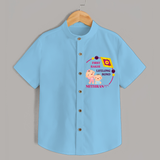 First Rakhi, Lifelong Bond - Customized Shirt For Kids - SKY BLUE - 0 - 6 Months Old (Chest 23")