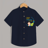 Cutest Rakhi Companion - Customized Shirt For Kids - NAVY BLUE - 0 - 6 Months Old (Chest 23")