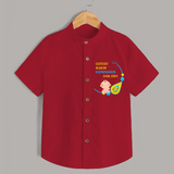Cutest Rakhi Companion - Customized Shirt For Kids - RED - 0 - 6 Months Old (Chest 23")