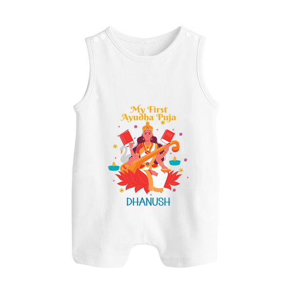 My First Ayudha Puja | Little Blessing Romper Suit - WHITE - 0 - 5 Months Old (Chest 18")