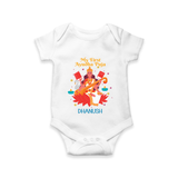 My First Ayudha Puja | Little Blessing Romper - WHITE - New Born (Chest 14")