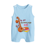 My First Ayudha Puja | Tool Pooja Romper Suit - BABY BLUE - 0 - 5 Months Old (Chest 18")