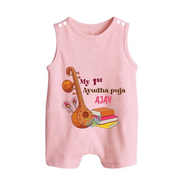 My First Ayudha Puja | Tool Pooja Romper Suit - BABY PINK - 0 - 5 Months Old (Chest 18")