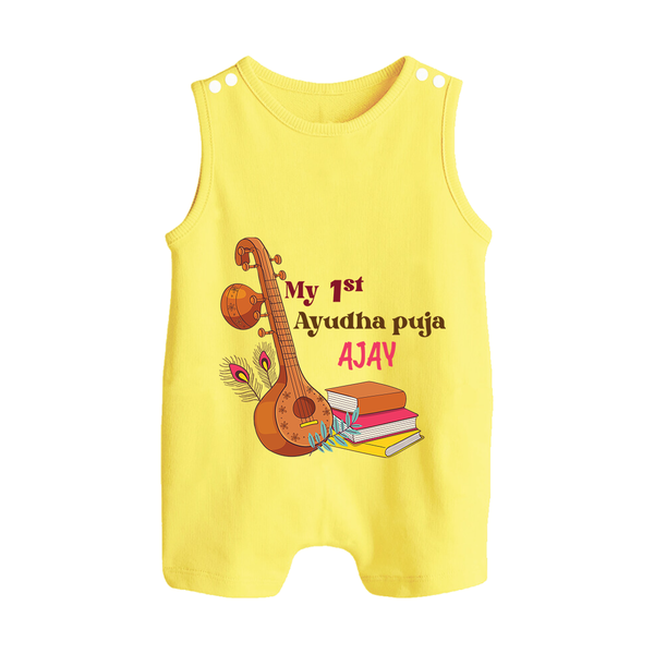 My First Ayudha Puja | Tool Pooja Romper Suit - PASTEL YELLOW - 0 - 5 Months Old (Chest 18")