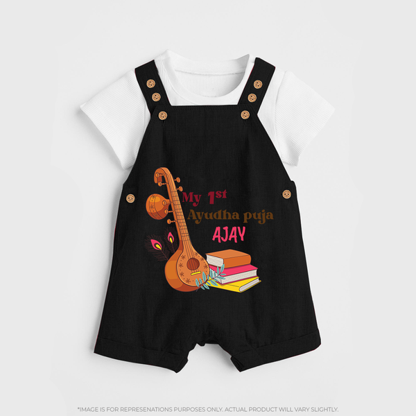 My First Ayudha Puja | Tool Pooja Dungaree Set - BLACK - 0 - 5 Months Old (Chest 18")