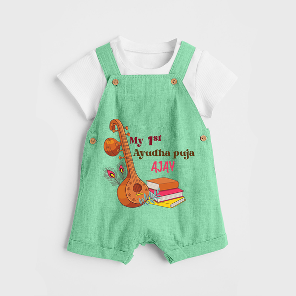My First Ayudha Puja | Tool Pooja Dungaree Set - GREEN - 0 - 5 Months Old (Chest 18")