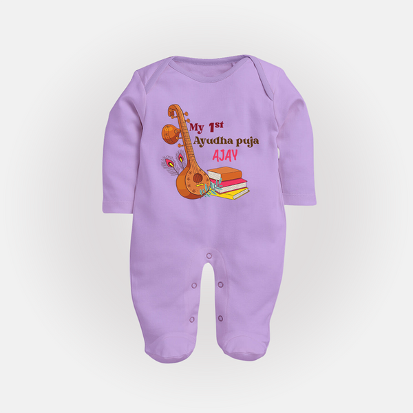My First Ayudha Puja | Tool Pooja Sleep Suit - LILAC - New Born (Chest 7.5")