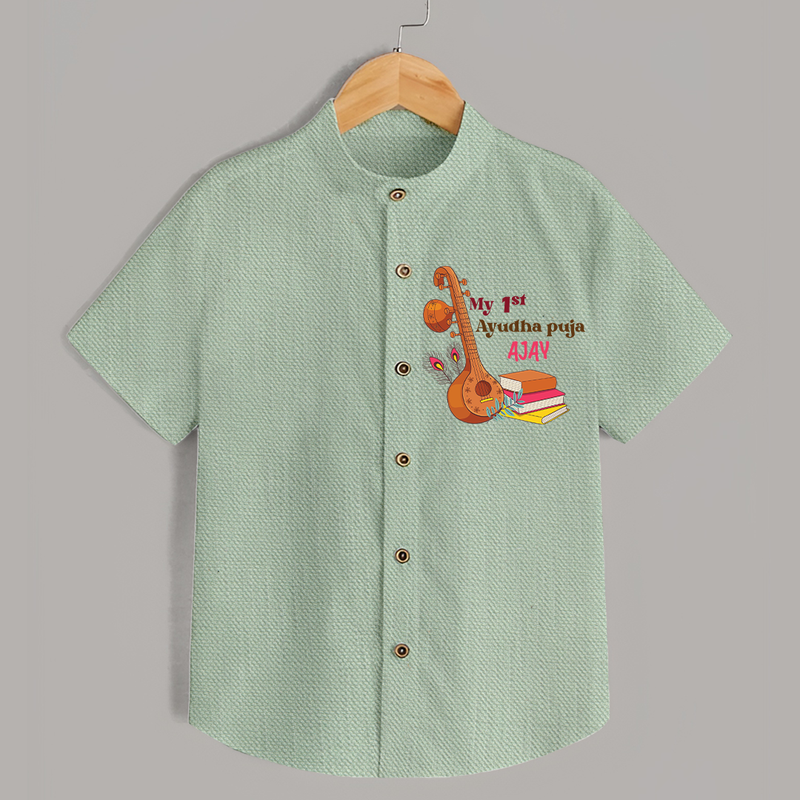 My First Ayudha Puja | Tool Pooja Shirt - MINT GREEN - 0 - 6 Months Old (Chest 23")