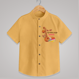 My 1st  Ayudha Pooja - Customized Ayudha Pooja Themed Shirt For kids - PASTEL YELLOW - 0 - 6 Months Old (Chest 23")