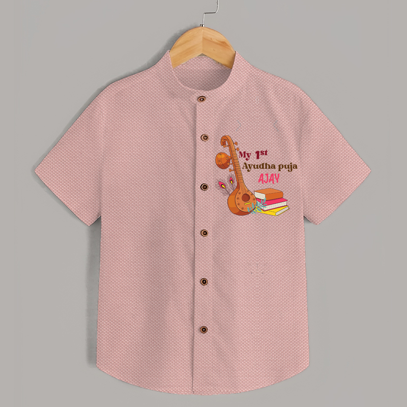 My First Ayudha Puja | Tool Pooja Shirt - PEACH - 0 - 6 Months Old (Chest 23")
