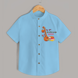 My 1st  Ayudha Pooja - Customized Ayudha Pooja Themed Shirt For kids - SKY BLUE - 0 - 6 Months Old (Chest 23")