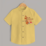 My 1st  Ayudha Pooja - Customized Ayudha Pooja Themed Shirt For kids - YELLOW - 0 - 6 Months Old (Chest 23")