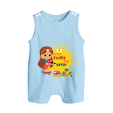 My First Ayudha Puja | Tiny Traditions Romper Suit - BABY BLUE - 0 - 5 Months Old (Chest 18")