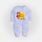 My First Ayudha Puja | Tiny Traditions Sleep Suit - BABY BLUE - New Born (Chest 7.5")