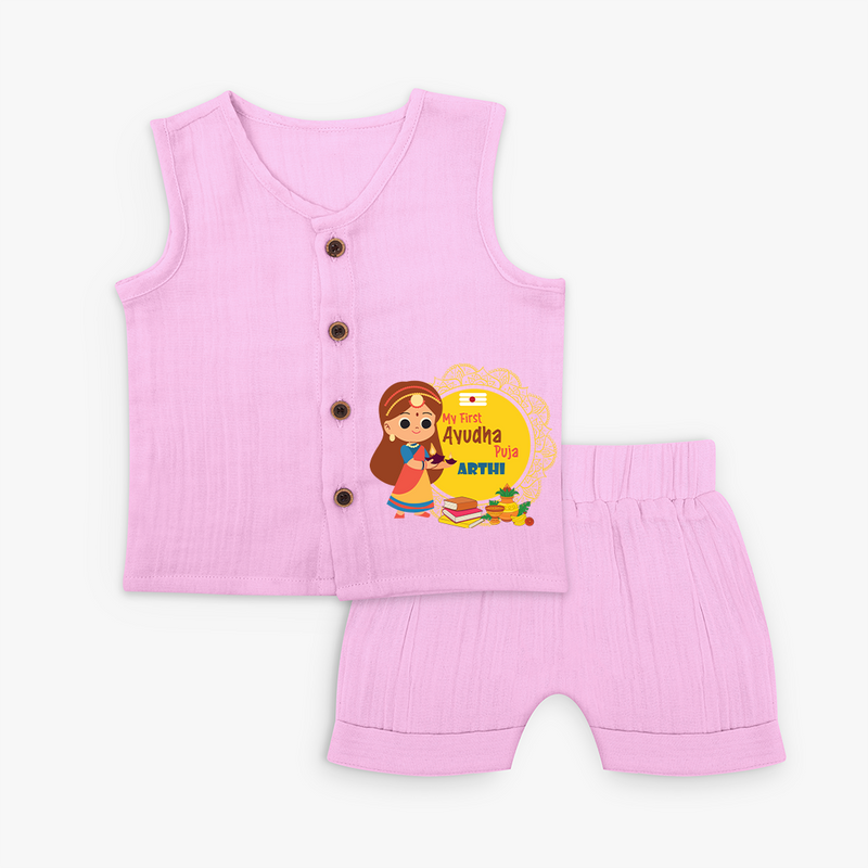 My First Ayudha Puja | Tiny Traditions Jabla Set - BABY PINK - 0 - 3 Months Old (Chest 9.8")