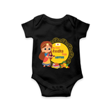 My First Ayudha Puja | Tiny Traditions Romper - BLACK - New Born (Chest 14")