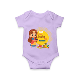 My First Ayudha Puja | Tiny Traditions Romper - LILAC - New Born (Chest 14")