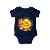 My First Ayudha Puja | Tiny Traditions Romper - NAVY BLUE - New Born (Chest 14")