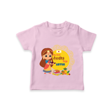 My First Ayudha Puja | Tiny Traditions Tshirt - BABY PINK - 0-5 Months Old (Chest 17")