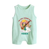 My First Ayudha Puja | Sacred Beginnings Romper Suit - MINT GREEN - 0 - 5 Months Old (Chest 18")