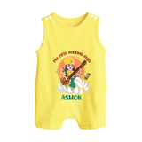 My First Ayudha Puja | Sacred Beginnings Romper Suit - PASTEL YELLOW - 0 - 5 Months Old (Chest 18")