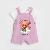 My First Ayudha Puja | Sacred Beginnings Dungaree Set - BABY PINK - 0 - 5 Months Old (Chest 18")