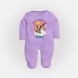 My First Ayudha Puja | Sacred Beginnings Sleep Suit - LILAC - New Born (Chest 7.5")