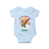 My First Ayudha Puja | Sacred Beginnings Romper - BABY BLUE - New Born (Chest 14")