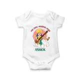 My First Ayudha Puja | Sacred Beginnings Romper - WHITE - New Born (Chest 14")