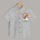 My First Ayudha Puja | Sacred Beginnings Shirt - GREY - 0 - 6 Months Old (Chest 23")