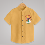 My First Ayudha pooja Customized Ayudha Pooja Themed Shirt For kids - PASTEL YELLOW - 0 - 6 Months Old (Chest 23")