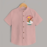 My First Ayudha Puja | Sacred Beginnings Shirt - PEACH - 0 - 6 Months Old (Chest 23")