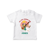 My First Ayudha Puja | Sacred Beginnings Tshirt - WHITE - 0-5 Months Old (Chest 17")