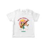 Godess Saraswathi - First Ayudha Pooja  - Customised T-Shirt For Baby's - WHITE - 0 - 5 Months Old (Chest 17")