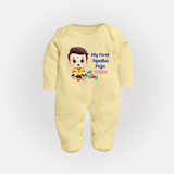 My First Ayudha Puja | Festival of Tools Sleep Suit - PASTEL YELLOW - New Born (Chest 7.5")