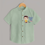 My First Ayudha Puja | Festival of Tools Shirt - MINT GREEN - 0 - 6 Months Old (Chest 23")