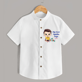 Tools Blessed, Futures Built Customized Ayudha Pooja Themed Kids Shirt - WHITE - 0 - 6 Months Old (Chest 23")