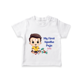 Baby Boy's First Ayudha Pooja - Customised T-Shirt For Baby's - WHITE - 0 - 5 Months Old (Chest 17")