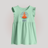 Happy Ayudha Puja | Festival Joy Baby Frock - MINT GREEN - 0 - 3 Months Old (Chest 17")