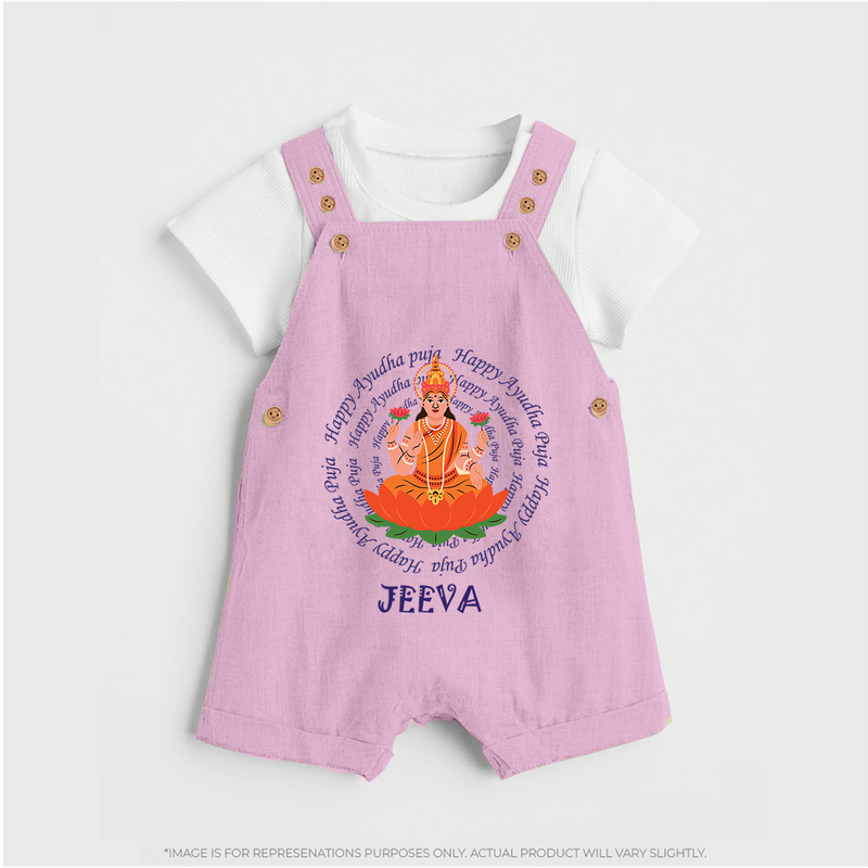 Happy Ayudha Puja | Festival Joy Dungaree Set - BABY PINK - 0 - 5 Months Old (Chest 18")