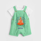 Happy Ayudha Puja | Festival Joy Dungaree Set - GREEN - 0 - 5 Months Old (Chest 18")