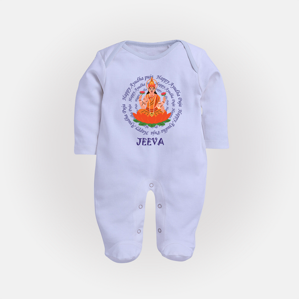 Happy Ayudha Puja | Festival Joy Sleep Suit - BABY BLUE - New Born (Chest 7.5")