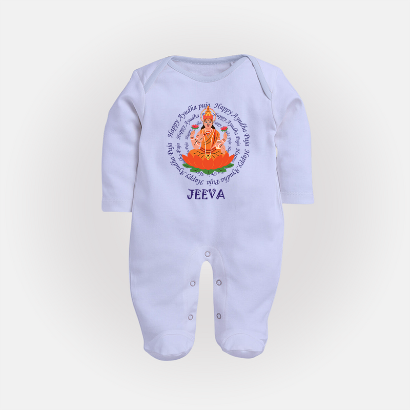 Happy Ayudha Puja | Festival Joy Sleep Suit - BABY BLUE - New Born (Chest 7.5")