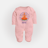 Happy Ayudha Puja | Festival Joy Sleep Suit - BABY PINK - New Born (Chest 7.5")