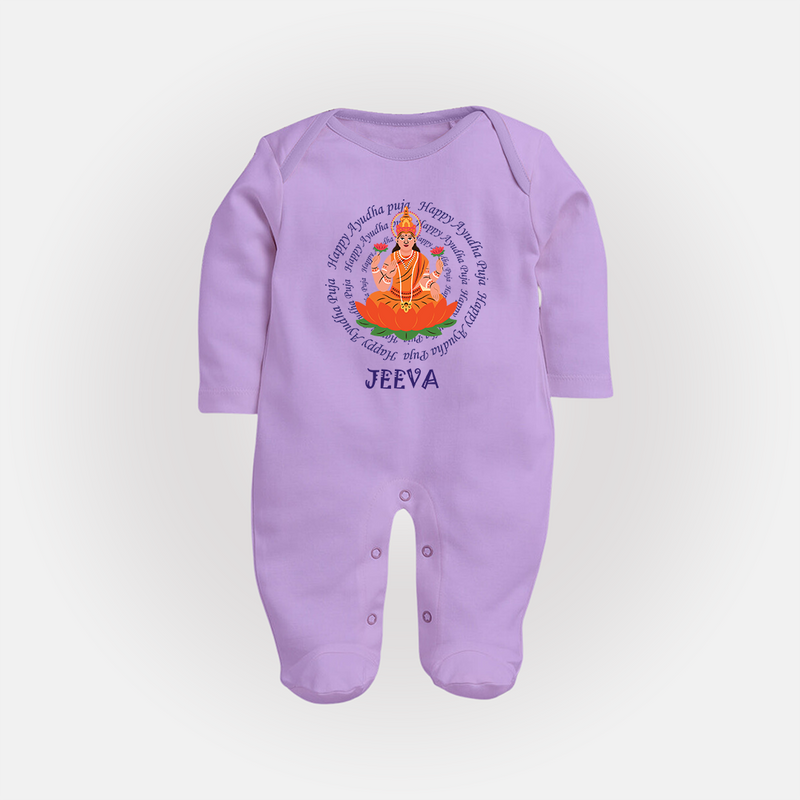Happy Ayudha Puja | Festival Joy Sleep Suit - LILAC - New Born (Chest 7.5")